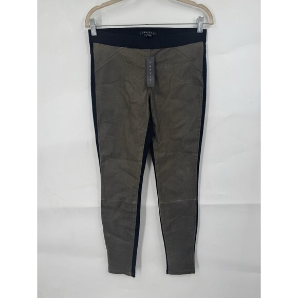 Theory Cullen Lambs Leather Legging Women 8 Brown Black NEW Western Granolagirl - Picture 1 of 8